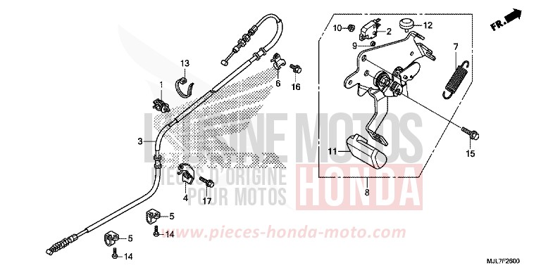 LEVIER DE STATIONNEMENT de Integra 750 MAT PEARL GLARE WHITE (NHB54) 2014
